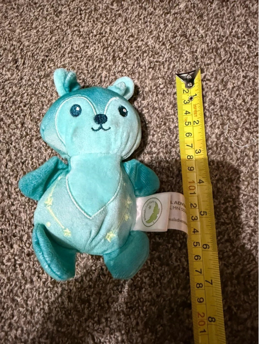 Animal Adventure Teal Raccoon Plush Moon Stars Woodland Stuffed Animal